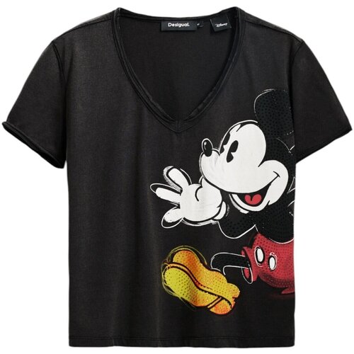 Desigual Majice s kratkimi rokavi TS_MICKEY JOKER 25SWTKAG Črna Cene