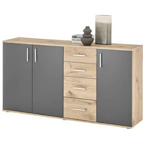 CARRYHOME komoda, siva, barve hrasta Cene