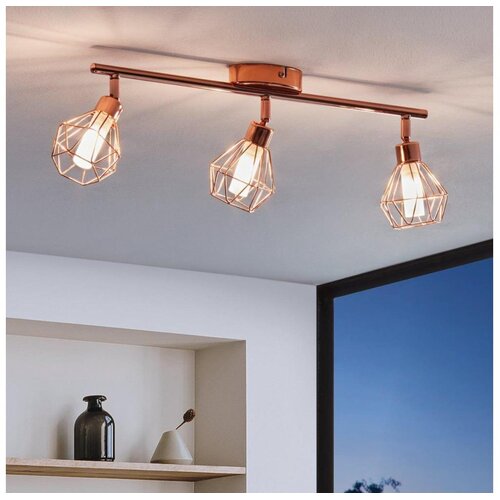 Eglo zapata reflektor/3, led, g9, 3x2,5w, 3x360lm, bakar/čelik/bijelo staklo Slike