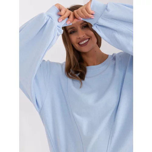 Fashion Hunters Light blue women's oversize sweatshirt