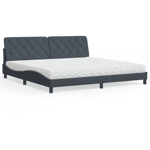 vidaXL Krevet s madracem tamnosivi 200x200 cm baršunasti Cene