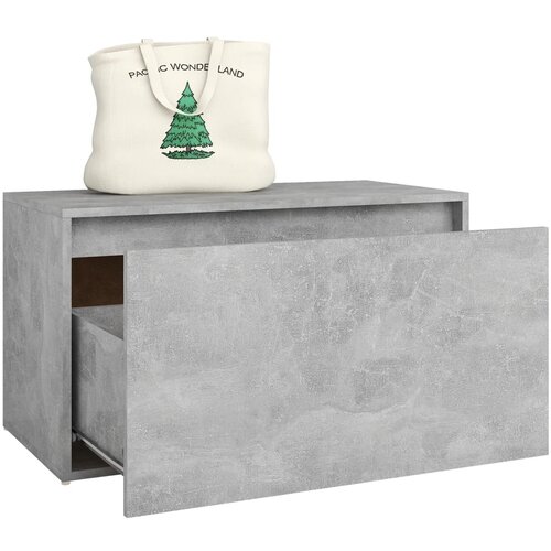  Klupa za hodnik 80 x 40 x 45 cm boja betona konstruirano drvo Slike