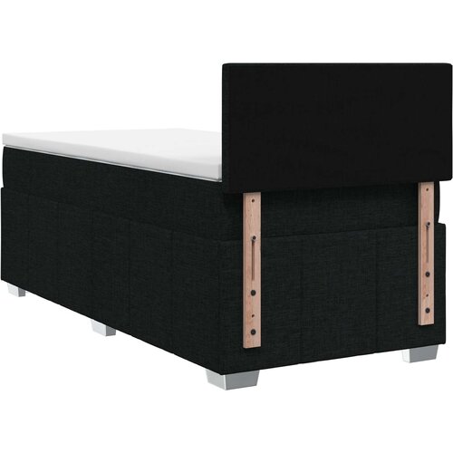  Boxspring krevet s madracem Crna 90 x 190 cm Tkanina 90 x 190 x 100.5 cm Slike
