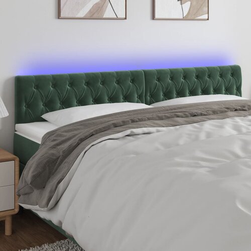  The Living Store LED posteljno vzglavje temno zeleno 180x7x78/88 cm žamet - LED Vzglavje, (21488132) Slike