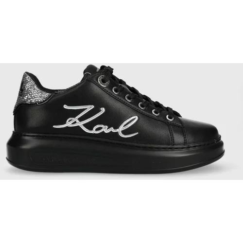 Karl Lagerfeld Kožne tenisice KL62510A KAPRI boja: crna