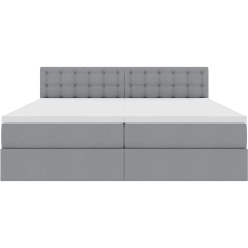  Krevet s od storage Svijetlo siva 180 x 200 cm Lažna koža - Svjetlosiva 180 x 200 cm Gumbi Slike