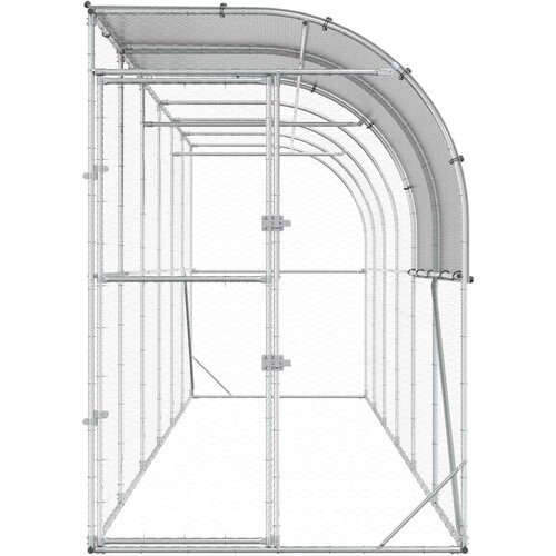  Kavez za piletinu uz zid Srebrna 600 x 150 x 215 cm Slike