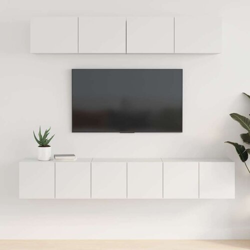  5-dijelni set TV ormarića bijeli od konstruiranog drva Slike