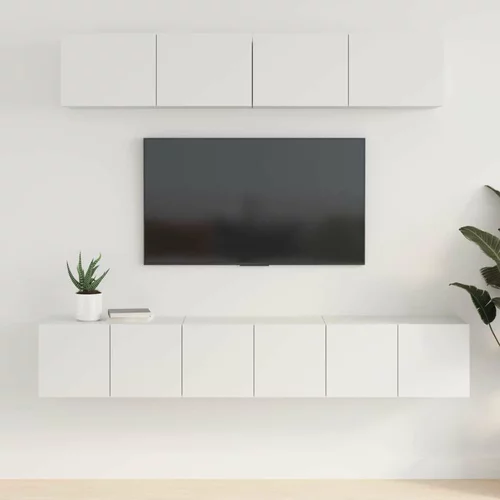  Komplet TV omaric 5-delni bel inženirski les, (20731921)