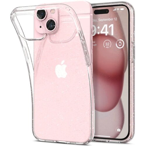 Onasi silikonski ovitek z bleščicami za iphone 13 6.1 - prozoren s srebrnimi bleščicami Cene