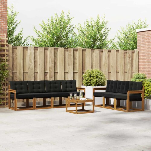  Set vanjskih sofa 8 kom. Prirodna i crna Cene