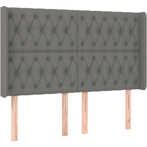  Krevet box spring s madracem LED tamnosivi 140x190 cm tkanina Slike