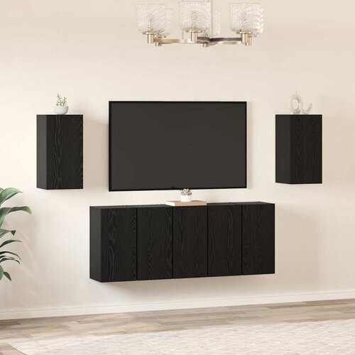  Set TV komoda Zidne 7 pcs Crni hrast 30,5 x 30 x 60 cm Cene