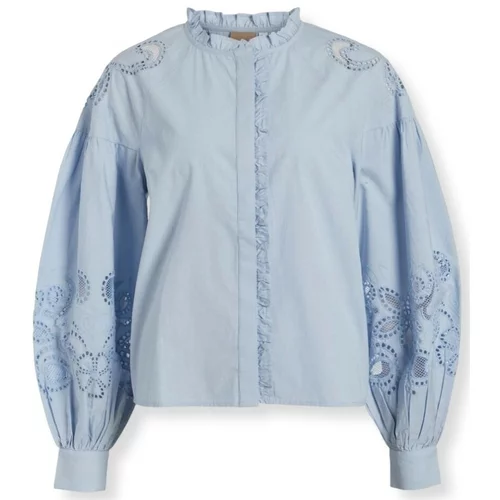 Vila Topi & Bluze Faye Shirt L/S - Skyway Modra