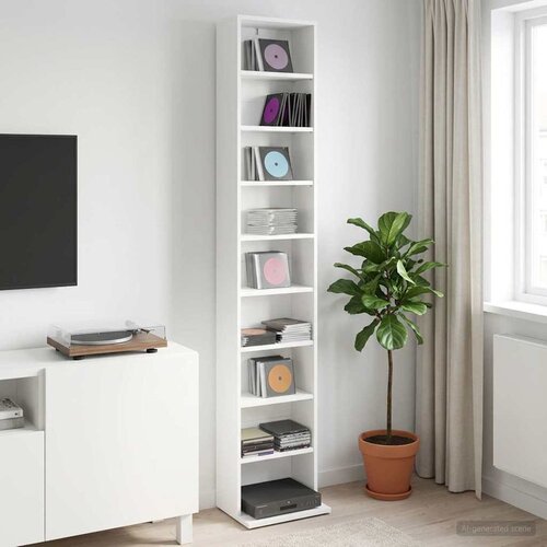 Cd ormar Bijela 33 x 23,5 x 175 cm Konstruirano drvo Slike