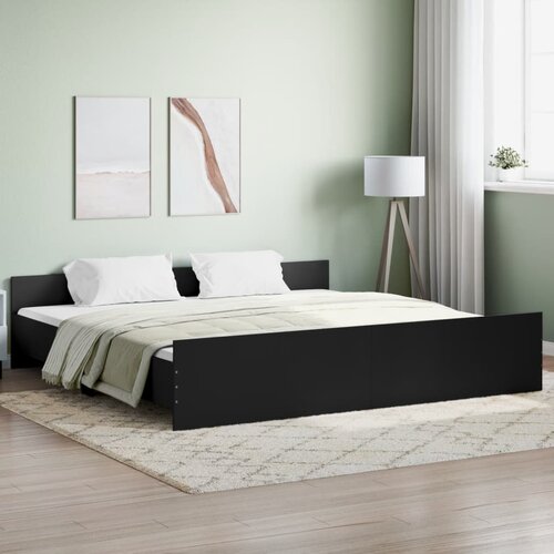 vidaXL Okvir kreveta uzglavlje i podnožje crni 180x200 cm Cijene