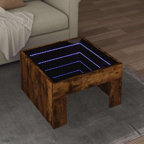  Stolić s beskonačnim LED svjetlima boja hrasta 50x50x30 cm Cijene