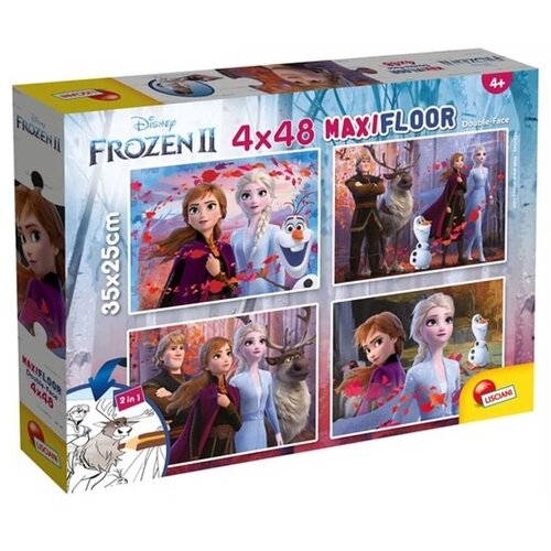 Lisciani Snježno kraljevstvo II 2 u 1 maxi slagalica 4x48 dijelova i bojanka 35x25 cm - Lisciani Cijene