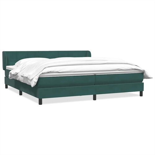 vidaXL Boxspring postelja z vzmetnicami temno zelena 180x220 cm žamet, (22011331) Cene