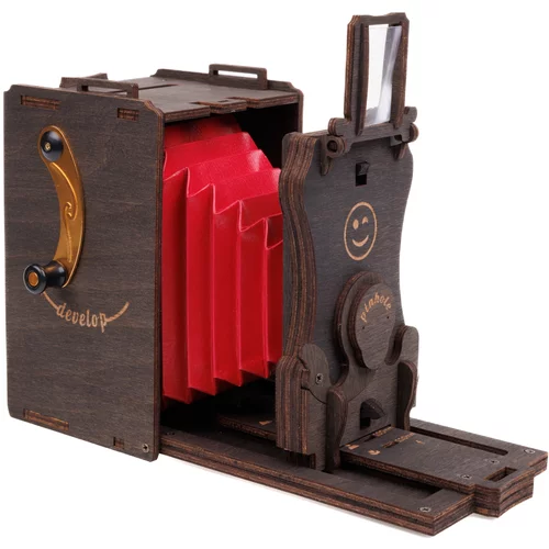 JollyLook Vnaprej sestavljena lesena Pinhole instant mini film kamera (temen les), (21026544)