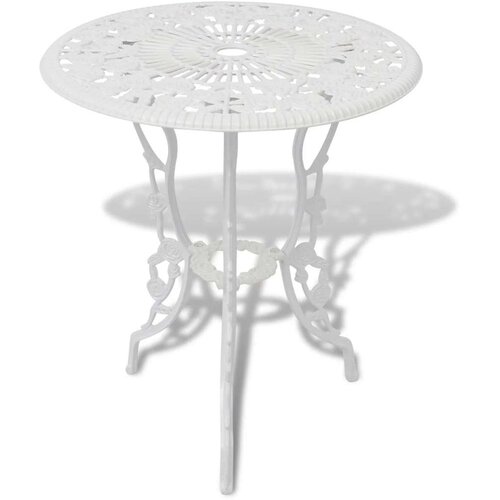 Bistro 3-dijelni bistro set od lijevanog aluminija bijeli Slike
