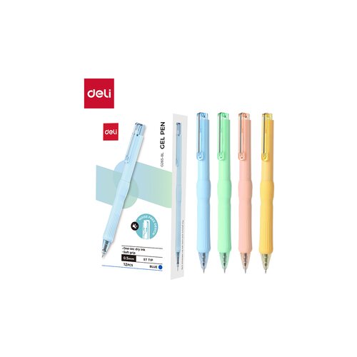 Deli ROLER GEL PASTEL PLAVI 0,5 mastilo su&scaron;i za 1sek + tihi klik mehanizam EG265 Cene