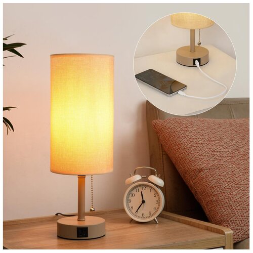  Brilagi - Stona lampa sa USB priključkom TABLON 1xE27/25W/230V, bež Cene