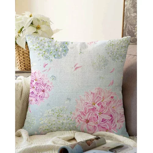 Minimalist Cushion Covers plava jastučnica s udjelom pamuka Peony, 55 x 55 cm