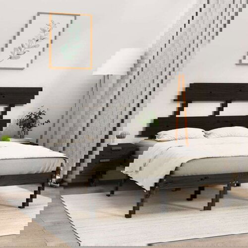  Posteljni okvir črn iz trdnega lesa 140x200 cm, (20684518) Slike