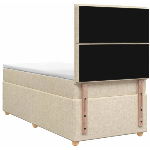  Boxspring krevet s madracem Krem 100 x 200 cm Tkanina - Krem 100 x 200 cm Dizajn linija Slike