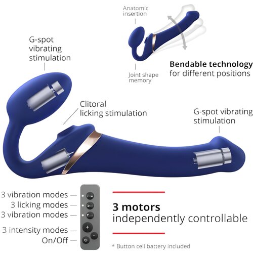 Strap-On-Me S - zračni vibrator brez naramnic - majhen (modri) Cene