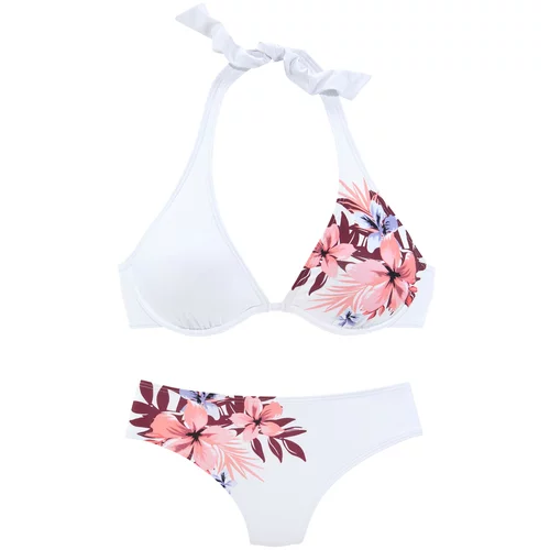 Lascana Bikini ljubičasta / pastelno roza / bijela