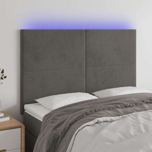  Posteljno vzglavje temno sivo 144x5x118/128 cm žamet, (20793099) Slike