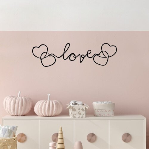 Wallity Zidna dekoracija Love-491, 19x70 cm, 1,5 mm, Crna Cene
