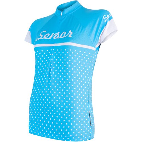 Sensor Women's Cycling Jersey Cyklo Dots Blue Slike