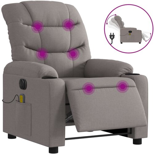 Maison Chic Električni masažni naslanjač - Relax naslanjač taupe blago, (22134772) Cene