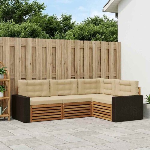  Set vanjskih sofa 4 pcs Prirodna i bež 255,5 x 176,5 x 73 cm Cene