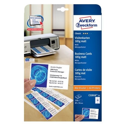 Avery Zweckform Vizitke 85 x 54 mm, 185 g/m² Cene