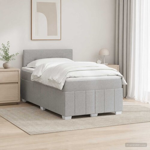  Boxspring krevet s madracem Svjetlosiva 120 x 190 cm Tkanina Cijene