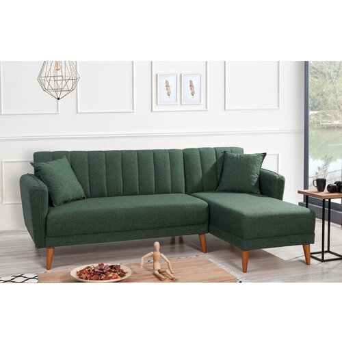 Atelier Del Sofa Temno zelena raztegljiva kotna sedežna garnitura (desni kot) Aqua – Cene