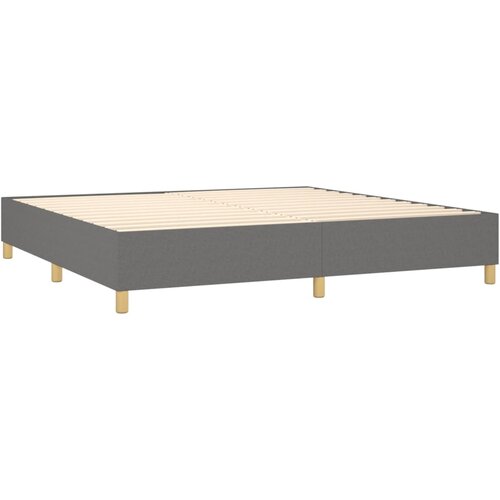  Krevet s oprugama i madracem tamnosivi 200 x 200 cm od tkanine Slike