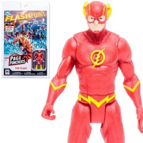 DC Comics Flashpoint The Flash Page Punchers 3-Inch Scale Action Figure with Flashpoint #1 Comic Book, (20499782)