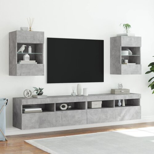  ormarić s LED svjetlima siva boja betona 40x30x60,5 cm Slike