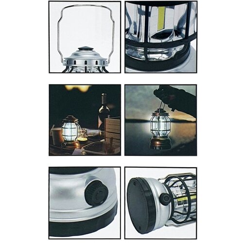  LED prigu&amp;scaron;iva prenosna kamperska lampa 3xLED/3W/3xAA IPX4 crna Slike