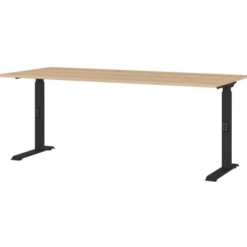 Germania Pisalna miza z nastavljivo vi&amp;scaron;ino z mizno plo&amp;scaron;čo v hrastovem dekorju 80x180 cm Lissabon &amp;ndash; Slike