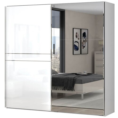 Jela GARDEROBNI ORMAR PIANO SA KLIZNIM VRATIMA I OGLEDALOM 230 cm (VIE BOJA)-Bi Slike