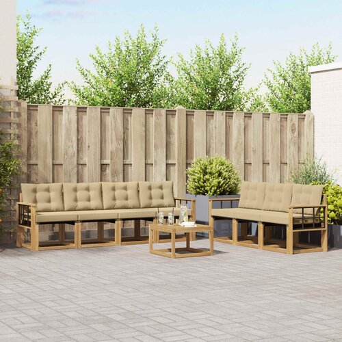  Set vanjskih sofa 8 kom. Bijela i bež Smeđa 59 x 59 x 37 cm Cene