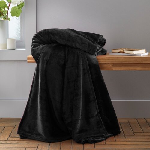 Catherine Lansfield Črna odeja iz mikropli&amp;scaron;a 130x170 cm Raschel Velvet &amp;ndash; Slike
