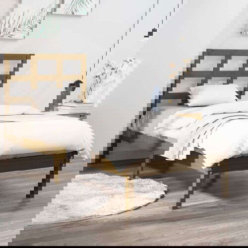  Za krevet od masivnog drva smeđa boja meda 100 x 200 cm Slike
