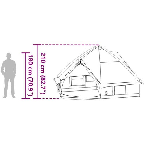  Teepee &amp;scaron;ator s krovom Siva i narančasta 490 x 410 x 210 cm Slike